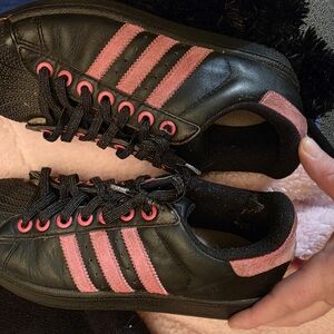 Black and Pink Adidas Sneakers